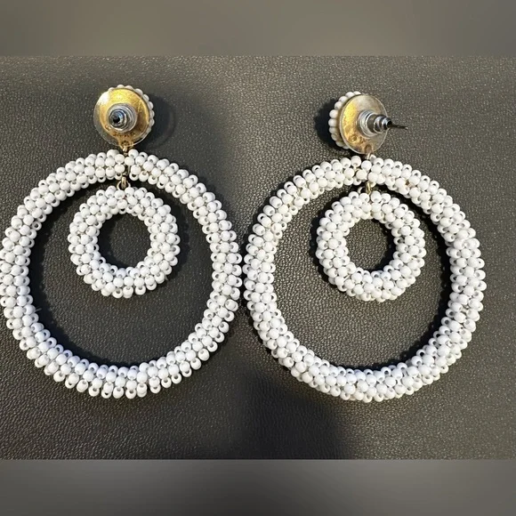 J Crew Factory Boho Beaded Statement Earrings - Picture 2 of 8